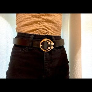 Black and Gold Pearl Belt